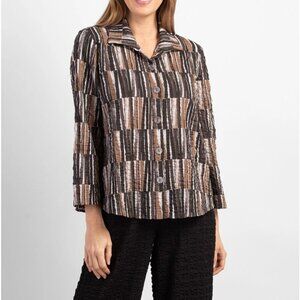 HABITAT PUCKER WEAVE RETRO MIRAGE PRINT SHIRT